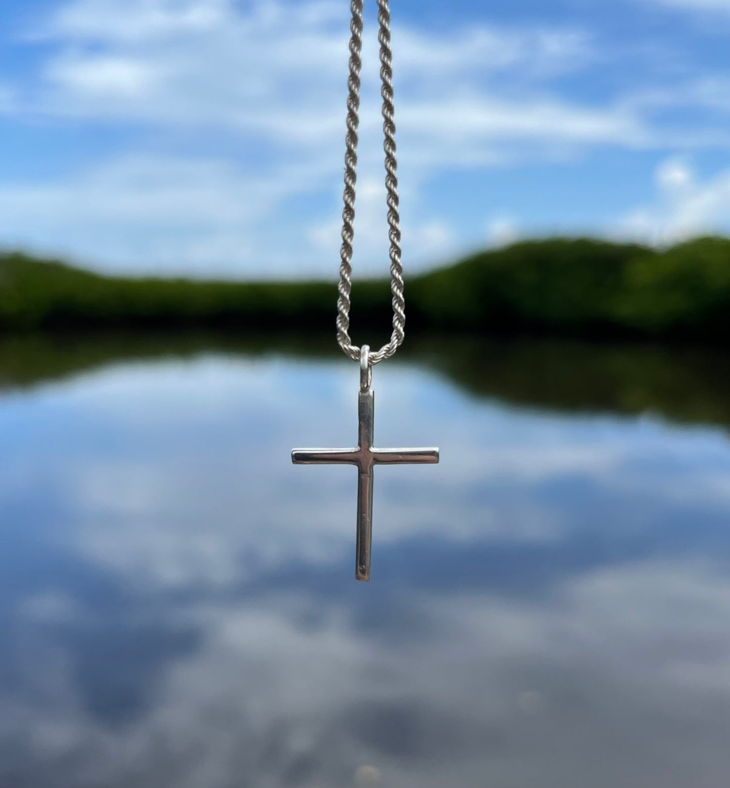 Silver cross necklace