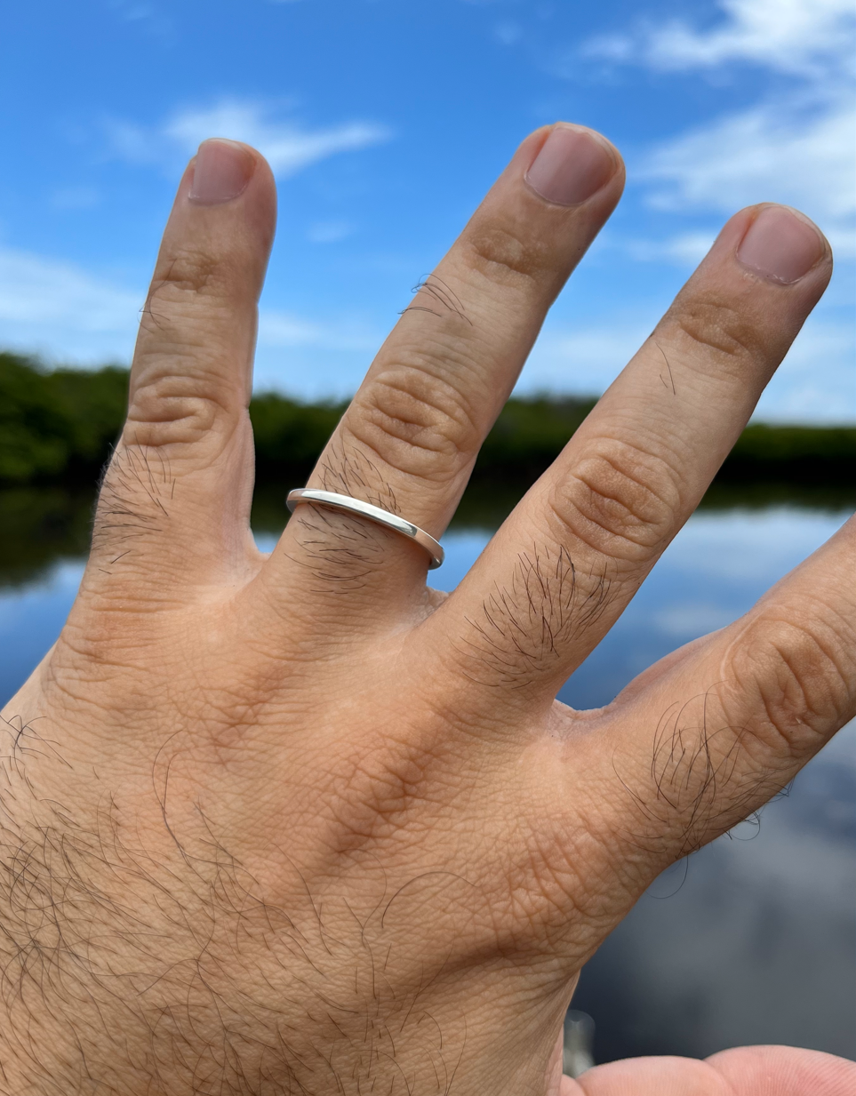 Silver square ring